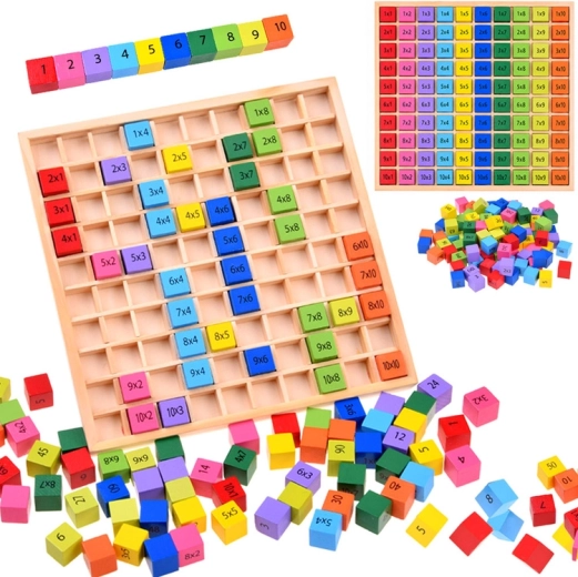 Table de multiplication en bois – puzzle éducatif de mathématiques