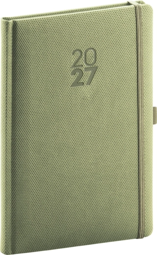 Agenda hebdomadaire Notique Diamante 2027 olive 15 × 21 cm