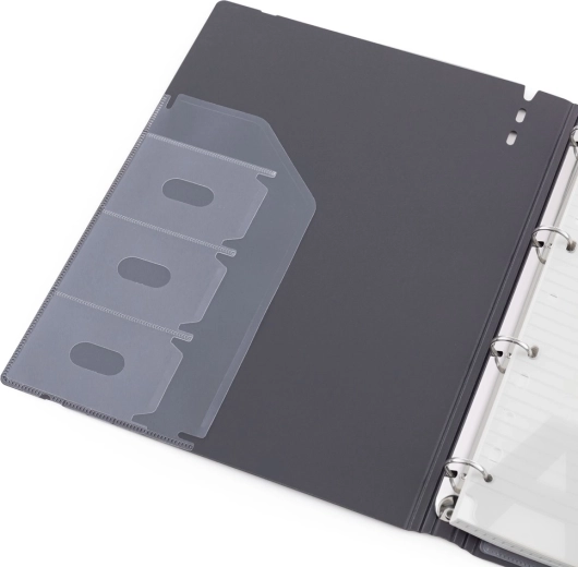 Poches pour cartes de visite et fermeture sécurisée par élastique
