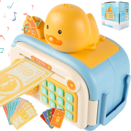 Tirelire électronique pour enfants Kaczuszka en forme de coffre-fort avec PIN et empreinte digitale