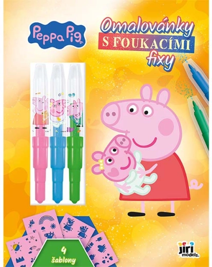 Coloriage avec feutres souffleurs Peppa Pig