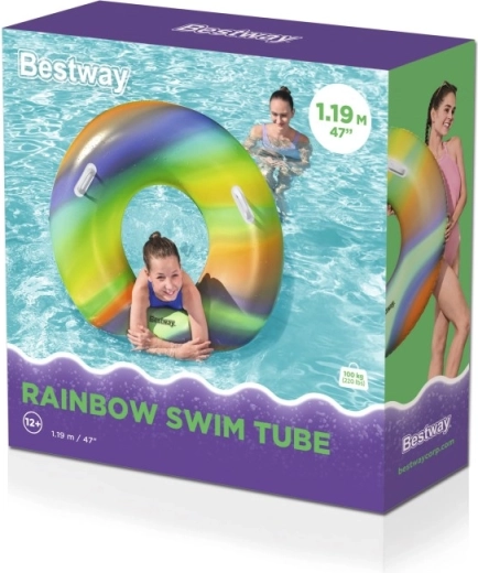 Bouée de natation gonflable Bestway Rainbow avec poignées, 119 cm