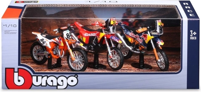 Ensemble de modèles de motos KTM Red Bull à l'échelle 1:18