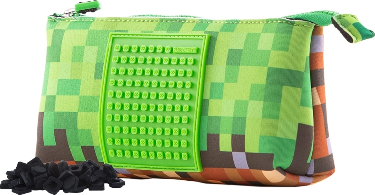 Grande trousse Pixie Crew vert-brun avec petit panneau
