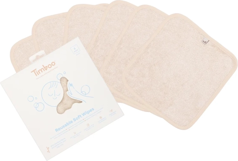Timboo lingettes douces réutilisables frosted almond (6 pcs)