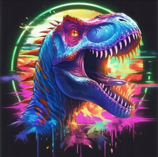 Norimpex peinture diamant neon T-Rex 30 × 40 cm - 1 pièce