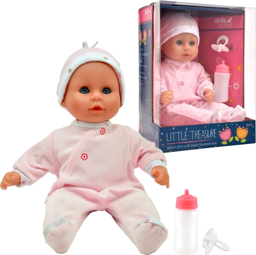 Dolls World bébé Little Treasure Pink aux yeux dormeurs 38 cm