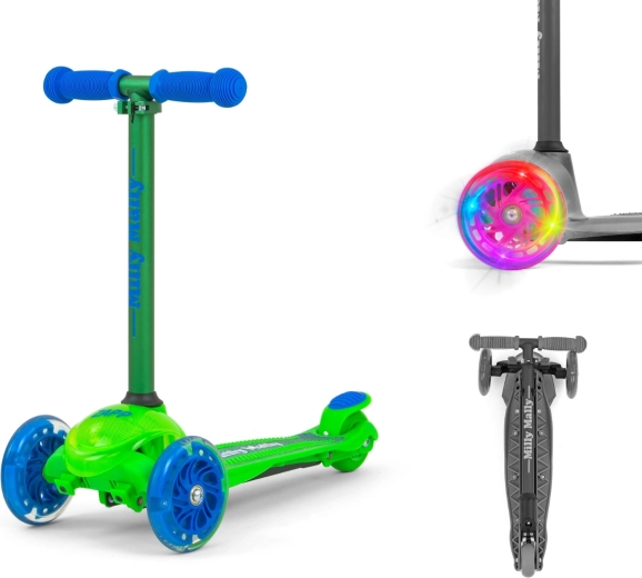 Roues lumineuses et direction par inclinaison