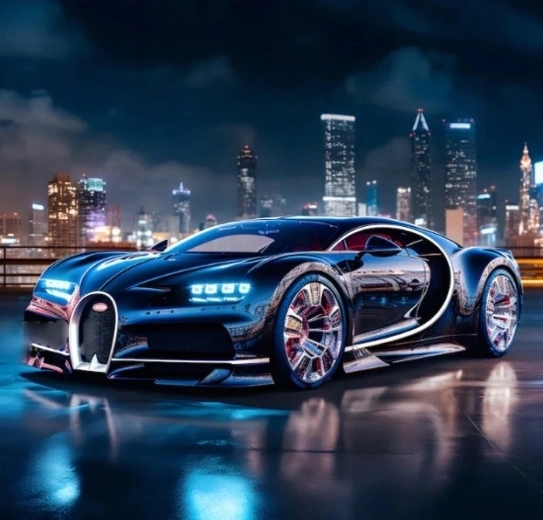 Norimpex peinture diamant Bugatti Chiron noir 30 × 40 cm