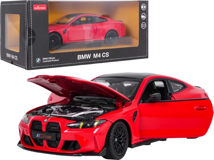 Modèle métallique BMW M4 CS RASTAR à l’échelle 1:24, rouge