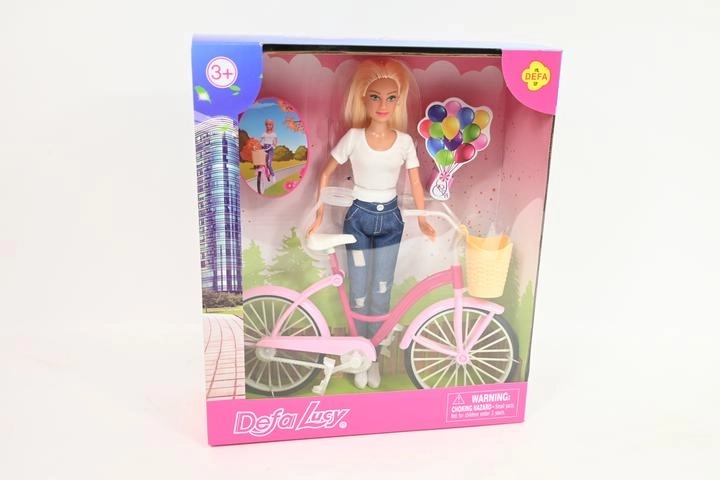 Poupée 29 cm avec vélo et panier