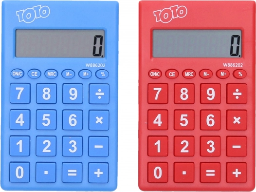 Calculatrice scolaire colorée avec écran 8 chiffres