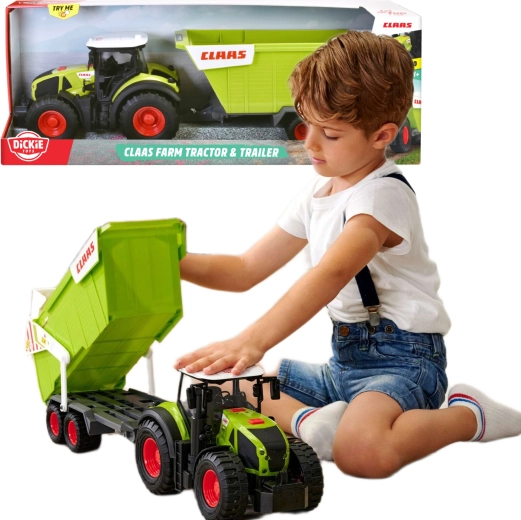 Tracteur interactif Claas avec remorque Dickie, lumières et sons