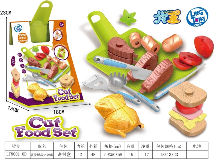 Ensemble alimentaire à découper pour enfants avec accessoires de cuisine