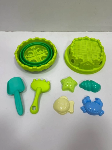 Ensemble de sable pour enfants avec seau pliable et moules