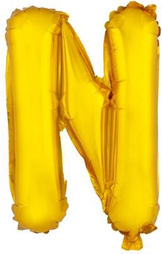 Ballon en aluminium lettre N 30 cm or TORO