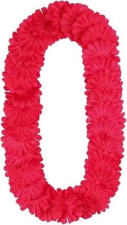 Collier hawaïen de fleurs rose foncé 1,2 m