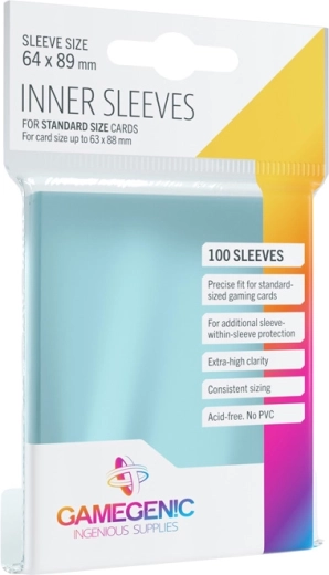 Gamegenic pochettes intérieures transparentes pour cartes standard 63 × 88 mm (100 pcs)