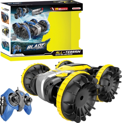 Voiture RC amphibie 1:18 – jaune