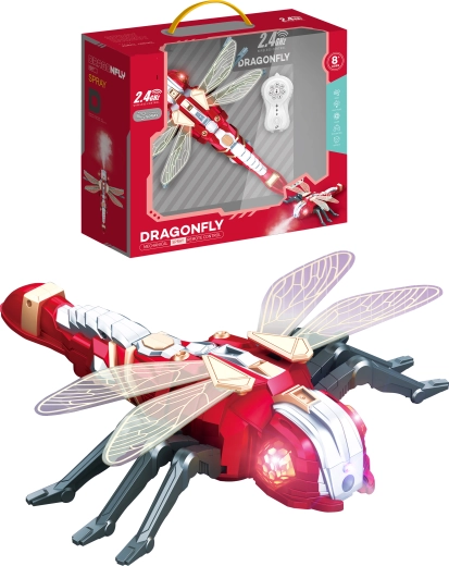 Libellule robotisée Dragonfly télécommandée avec brume d’eau, programmation et éclairage LED