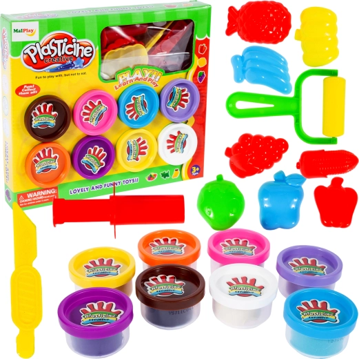 Pâte à modeler – set de 8 pots et emporte-pièces