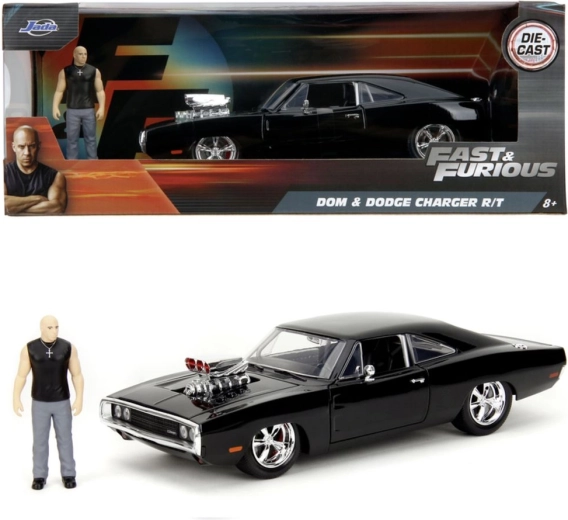 Jada Toys Fast & Furious 1970 Dodge Charger avec figurine de Dominic Toretto