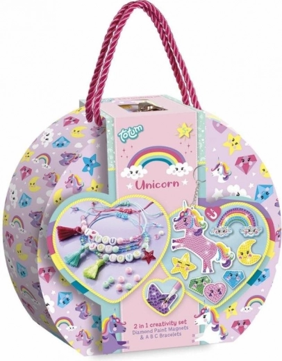 Kit créatif 2-en-1 Licorne – peinture diamant et fabrication de bracelets