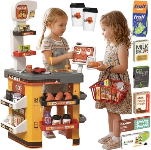 Supermarché interactif pour enfants Woopie avec caisse enregistreuse et accessoires