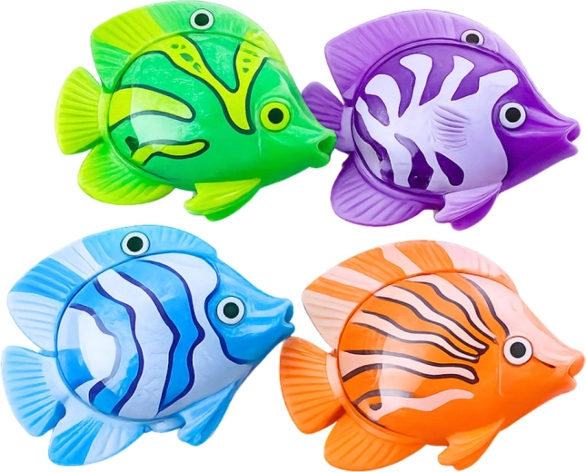 4 poissons vivement colorés