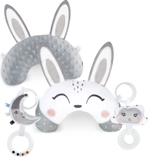 Nukido Tuli‑Nuli coussinet sensoriel avec hochet et anneau de dentition pour bébés