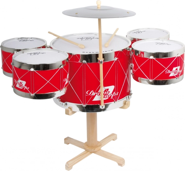 Batterie pour enfants SMALL FOOT en bois avec cymbale