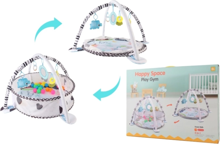 TinyMini tapis de jeu éducatif 2 en 1 avec piscine à balles