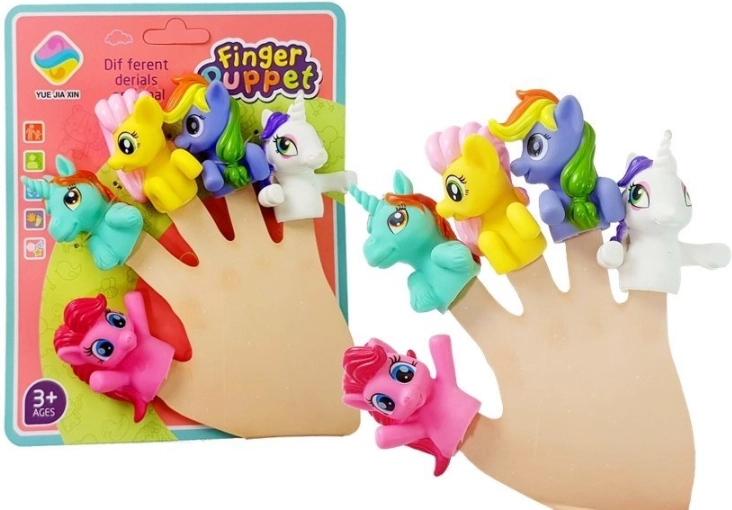 Marionnettes en caoutchouc Cheval licorne 5 pcs