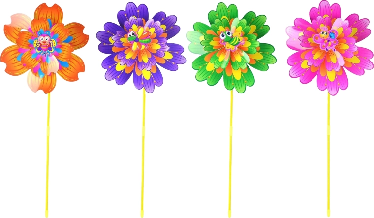 Grand moulin à vent de jardin fleur 80 cm (plusieurs variantes)