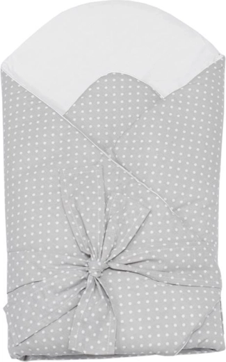 Couverture d’emmaillotage avec insert en coco, pois gris