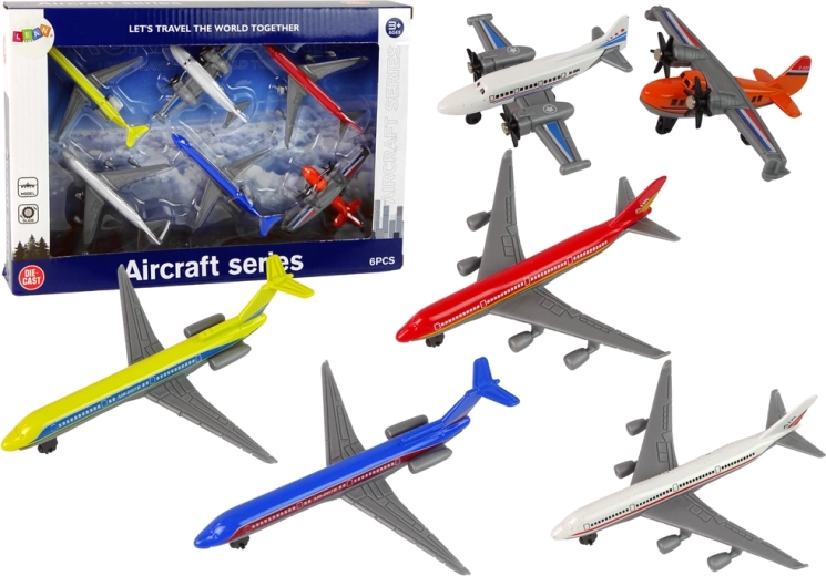 Ensemble d’avions de transport de passagers – Couleurs variées (6 pièces)