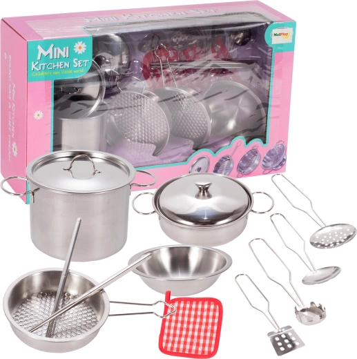 Ensemble de vaisselle métallique pour enfants, 12 pièces