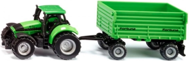 Siku Tracteur Deutz-Fahr avec remorque tandem Fortuna