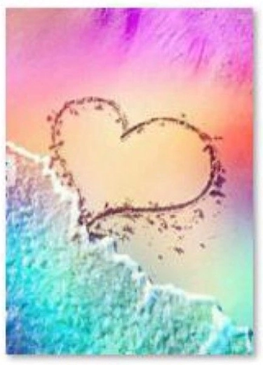 Broderie diamant (diamond painting) plage – cœur 30 × 40 cm - 1 pièce