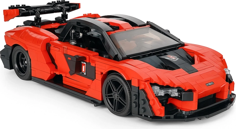 Mould King – Kit de construction d’une voiture de sport rouge de 1372 pièces