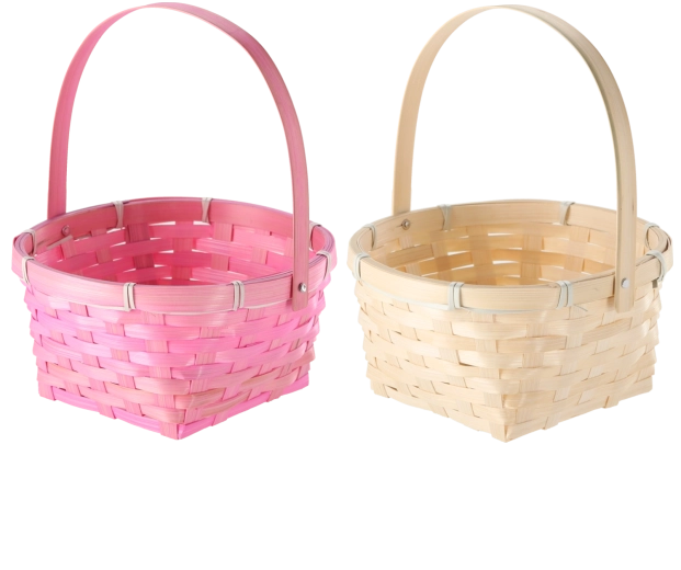 Panier de Pâques avec anse mobile, 20 × 20 × 10 cm, assortiment de 2 couleurs