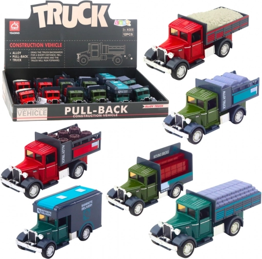 Camion classique en métal avec moteur à remontoir, lumières et sons