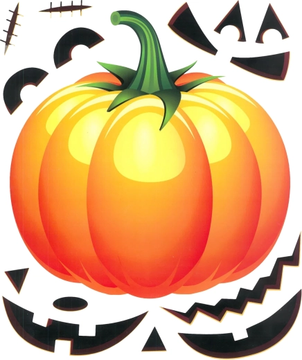 Autocollants de fenêtre d’Halloween en forme de citrouille – 15 pièces
