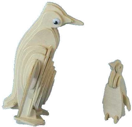 Puzzle 3D en bois Pingouin