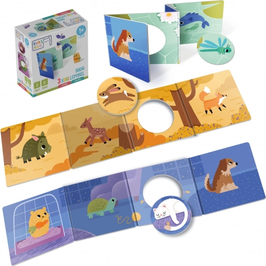 Set de 3 imagiers accordéon interactifs Animaux KukiKuk
