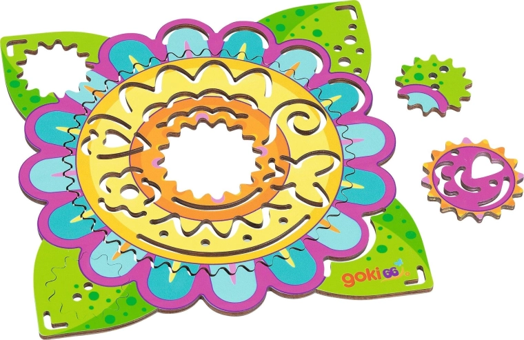 Base en bois au design floral