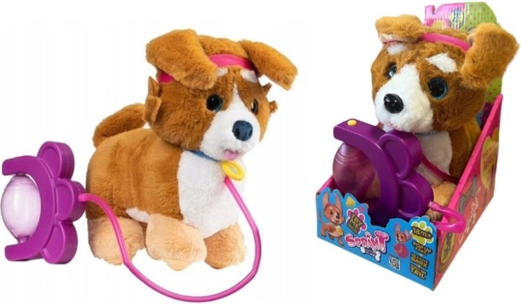 Sprint chien en peluche interactif corgi en laisse
