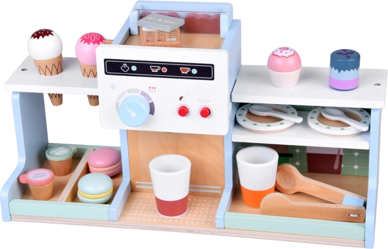 Machine à café réaliste et comptoir riche en détails