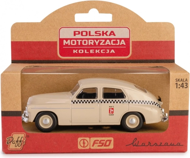 Voiture historique PRL Warszawa M20 taxi modèle sable