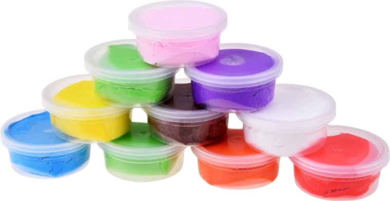 10 couleurs dans des pots refermables